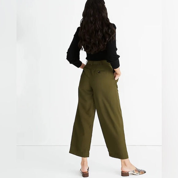NEW Madewell Drapey Pleated Wide Leg Pants Kale Size 4 - Picture 2 of 7